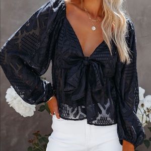 NWT - VICI Collection Sawyer Textured Tie Top - Size Medium